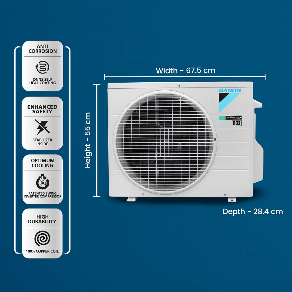 Daikin 1 Ton 5 Star Inverter Split Air Conditioner (FTKM35XV16, White) - Image 3