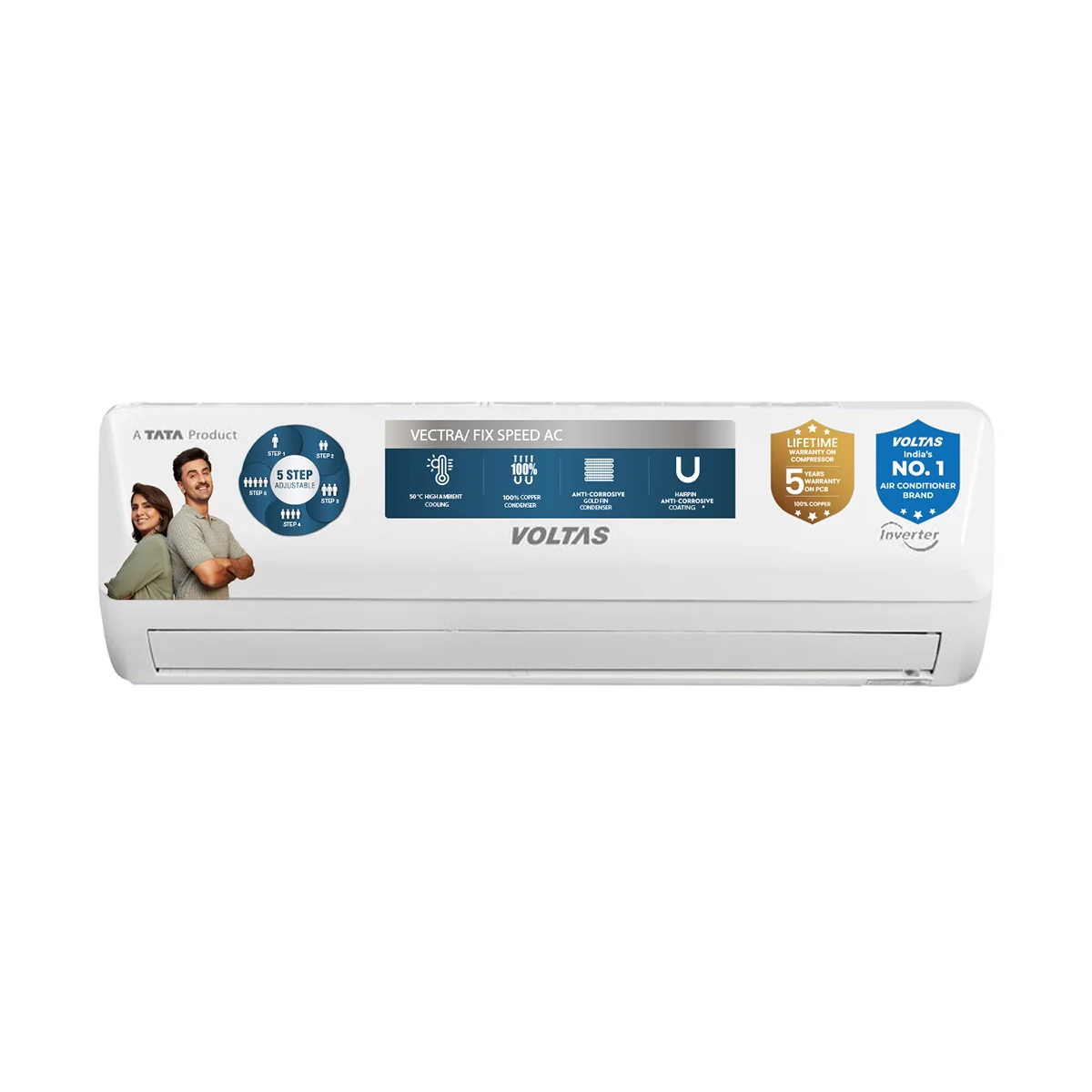 Voltas Split Air Conditioner, 1 Ton, 2 Star - 122FS Emerald