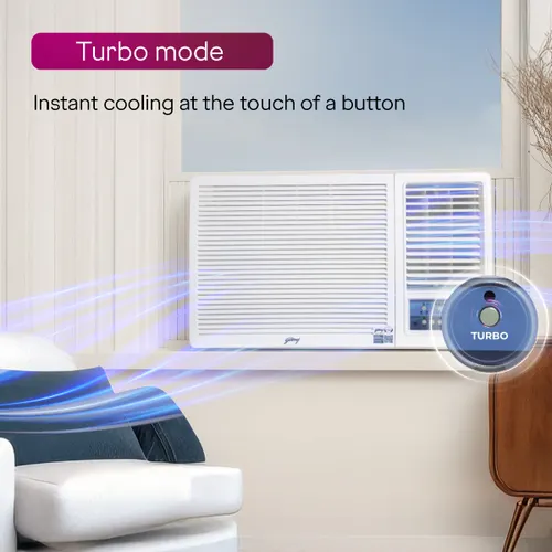 Godrej 1.5 Ton 5 Star Inverter Window AC | 100% Copper Condenser | Turbo Mode | i-sense Technology | 5 Years Warranty (WIC 18F5TG WA, 2026 Model - New BEE Star Rated) White - Image 4