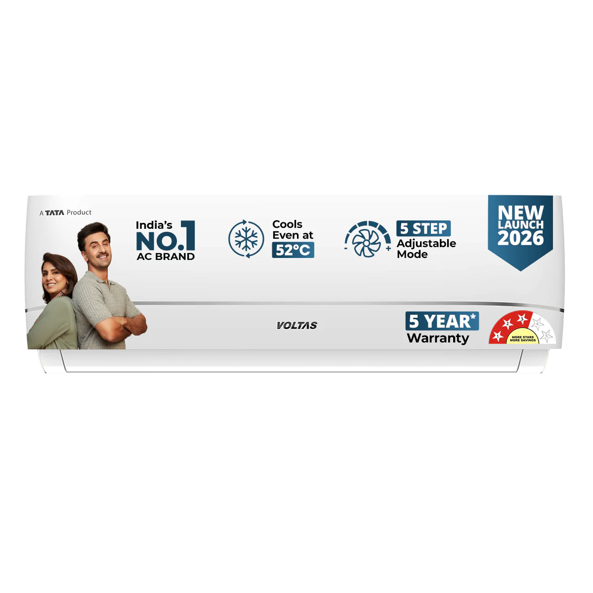 Voltas Split Air Conditioner, 1.5 Ton, 3 Star - 183INV Vectra Zenith Silver