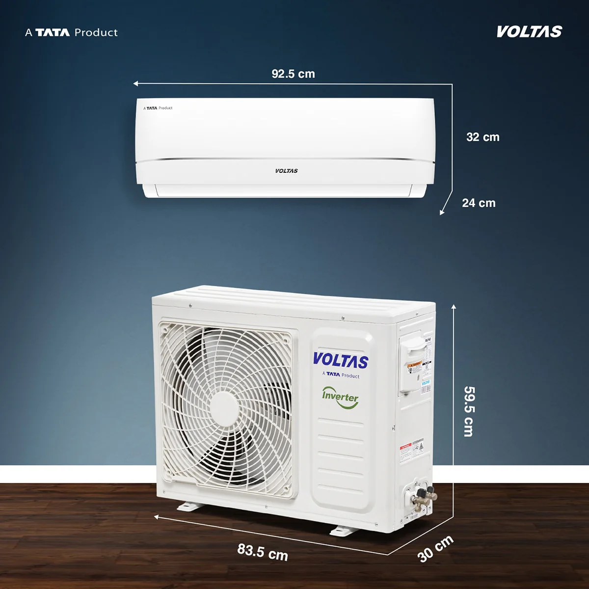 Voltas Split Air Conditioner, 1.5 Ton, 3 Star - 183INV Vectra Zenith Silver - Image 2