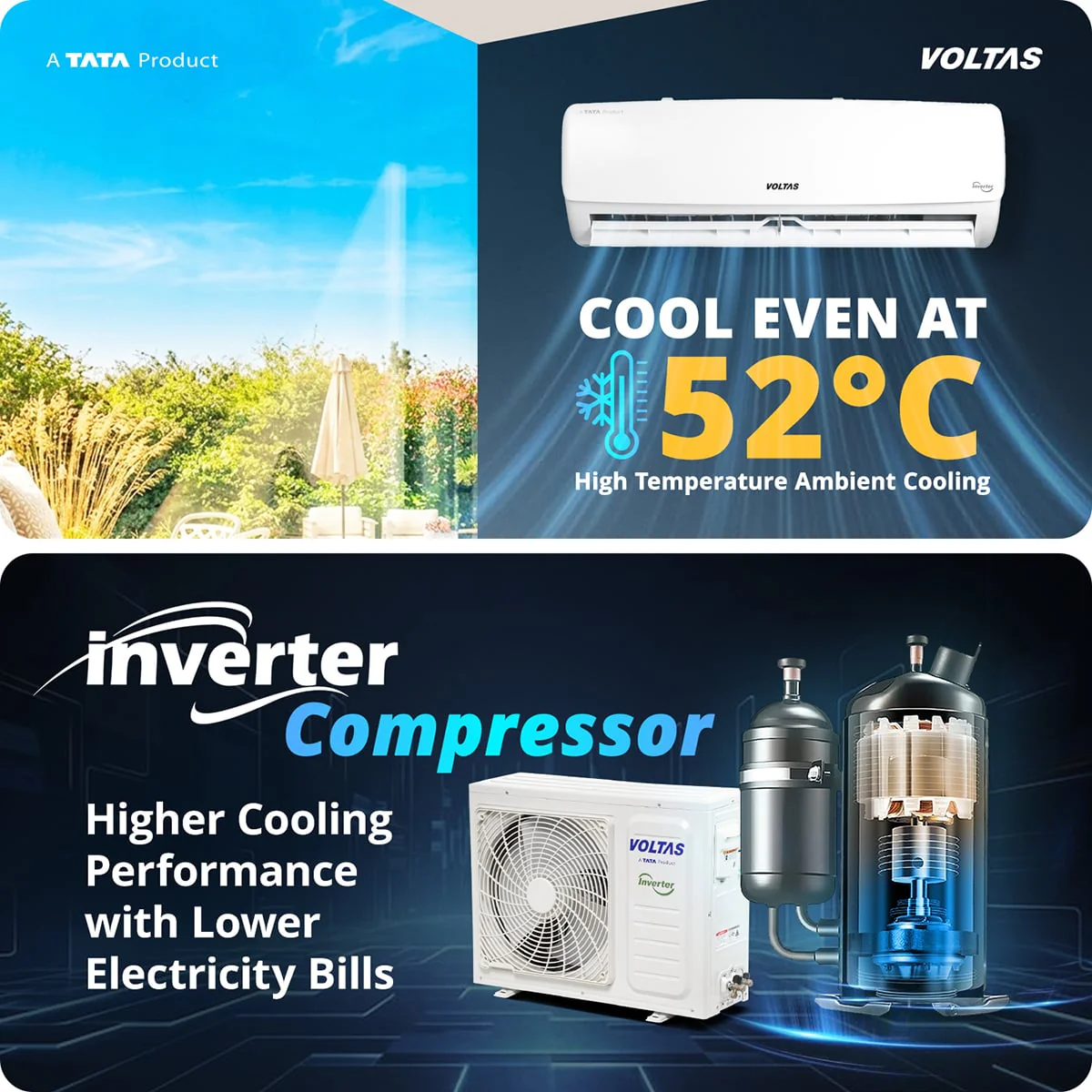 Voltas Split Air Conditioner, 2 Ton, 3 Star - 243INV Vectra Elegant - Image 6