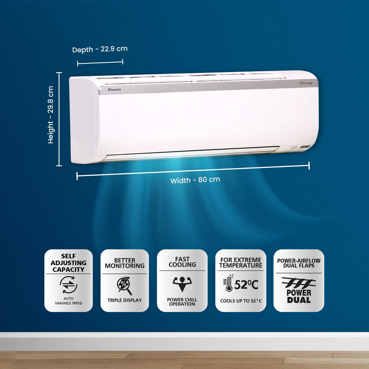 Daikin Model 1.4 Ton 3 Star Split Inverter AC (FTKC48UV16W, White) - Image 2
