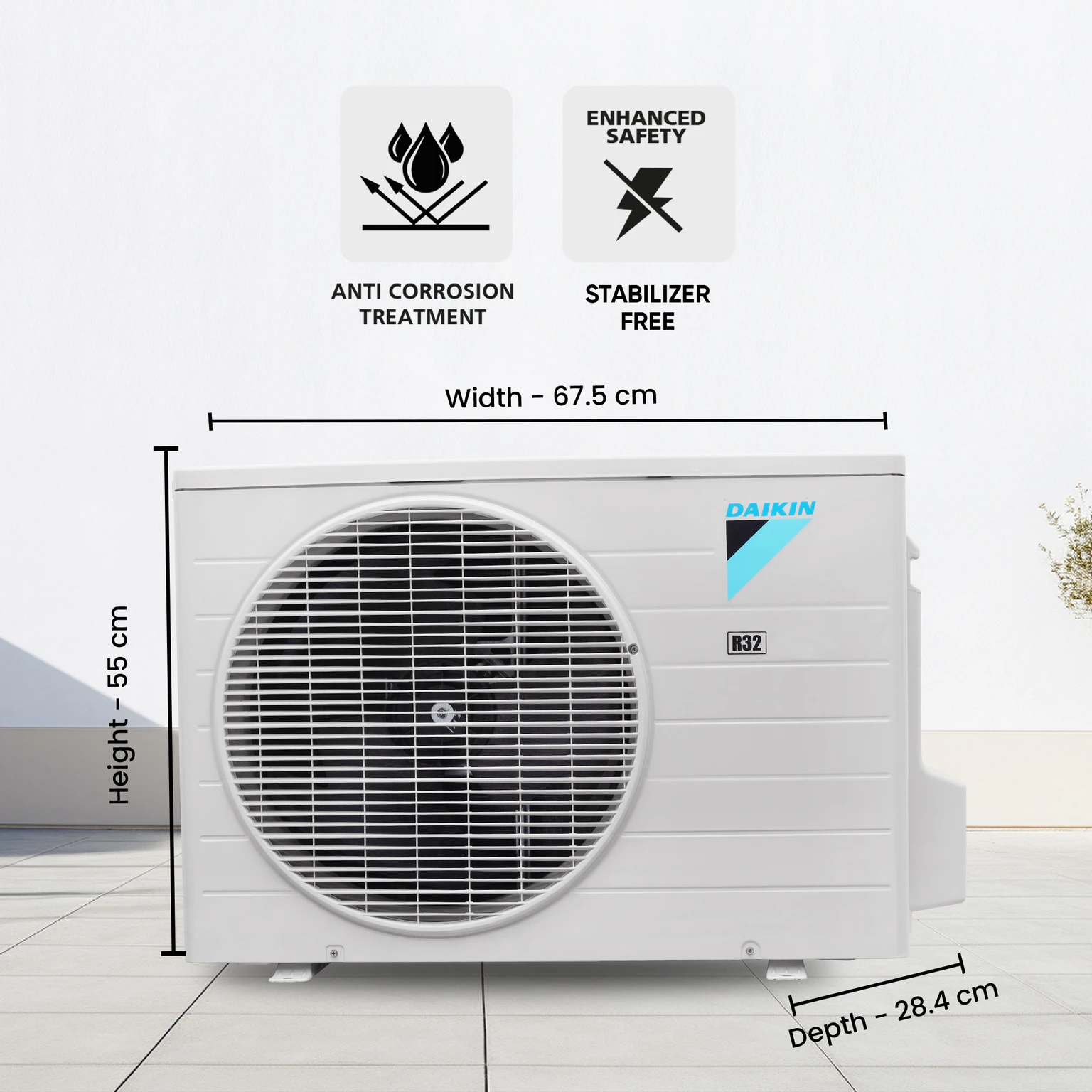 Daikin 2026 Model 0.9 Ton 2 Star Split Fixed Speed AC (FTQ30XV16VBB+RQ30XV16VBA, White) - Image 3